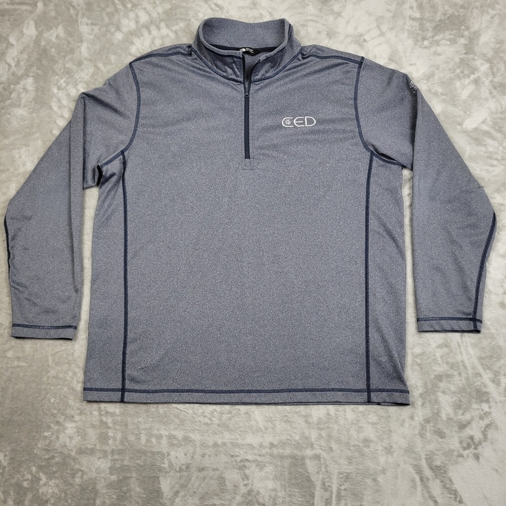 The North Face Quarter Zip Fleece Pullover Men's XL Gray Outdoor Jacket Logo